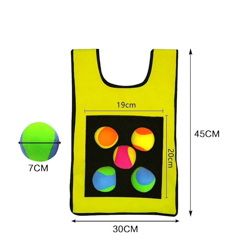 Ball Throwing Children Kids Outdoor Fun Sports Toy Game Props Vest Sticky Jersey Vest Game Vest Waistcoat With Sticky