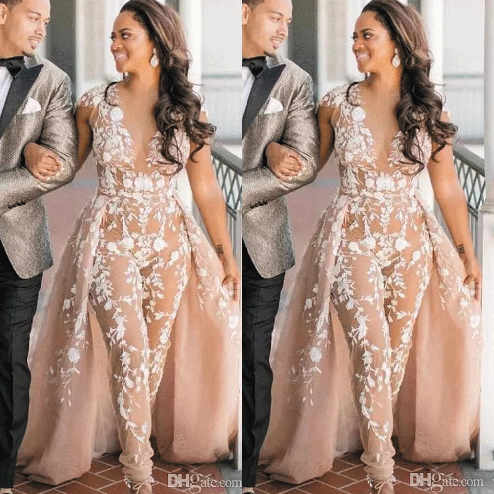 pants jumpsuit with train