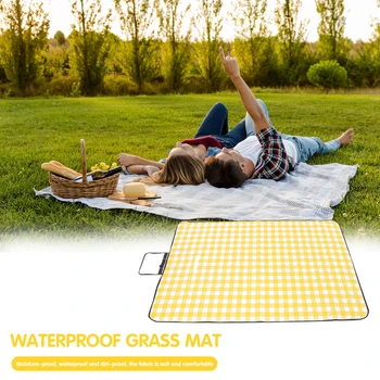 

Thickened Waterproof Plaid Picnic Mat Outdoor Camping Beach Blanket Sleeping Pad for Family Outdoor Camping Supply