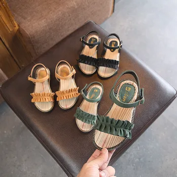 

2020Summer Girl Sandals Princess Shoes Fashion Kids Beach Sandals Children Casual Shoes Non-slip Soft Bottom Colorful Love Print