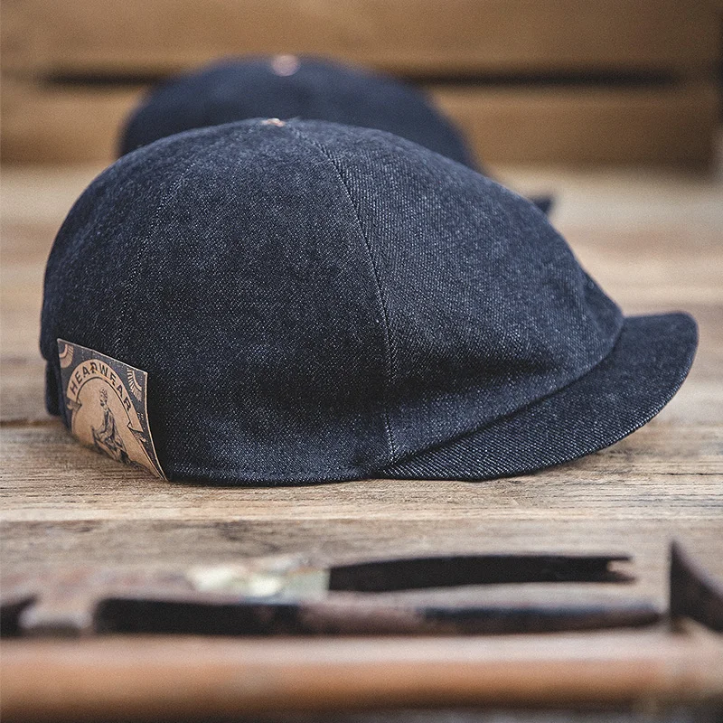 denim newsboy cap mens