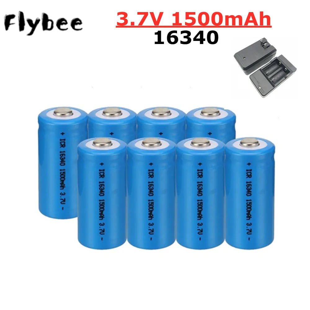 3.7V 1500mAh Rechargeable Li-ion Batteries 16340 CR123A Battery For LED Flashlight Travel Wall Charger battery | Электроника