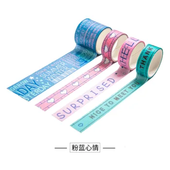 

4 pcs/lot Pink blue Mood Washi Tape set Cute DIY Decoration Sticker Scrapbooking Adhesive Masking Tape stationery gift