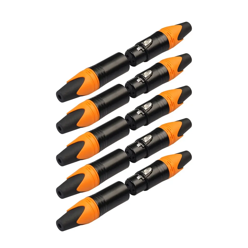 Кофе 5 пар для Canon мужской 3-контактный разъем аудио разъем микрофонный кабель Diy припоя-Типовой металлический материал аудио сигнал вилка - Цвет: Кофе