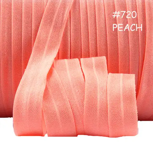 720 peach 100 ярдов/рулон) Высокое качество 5/" сплошной цвет спандекс нейлон складной над эластичным врагом - Цвет: 720 peach