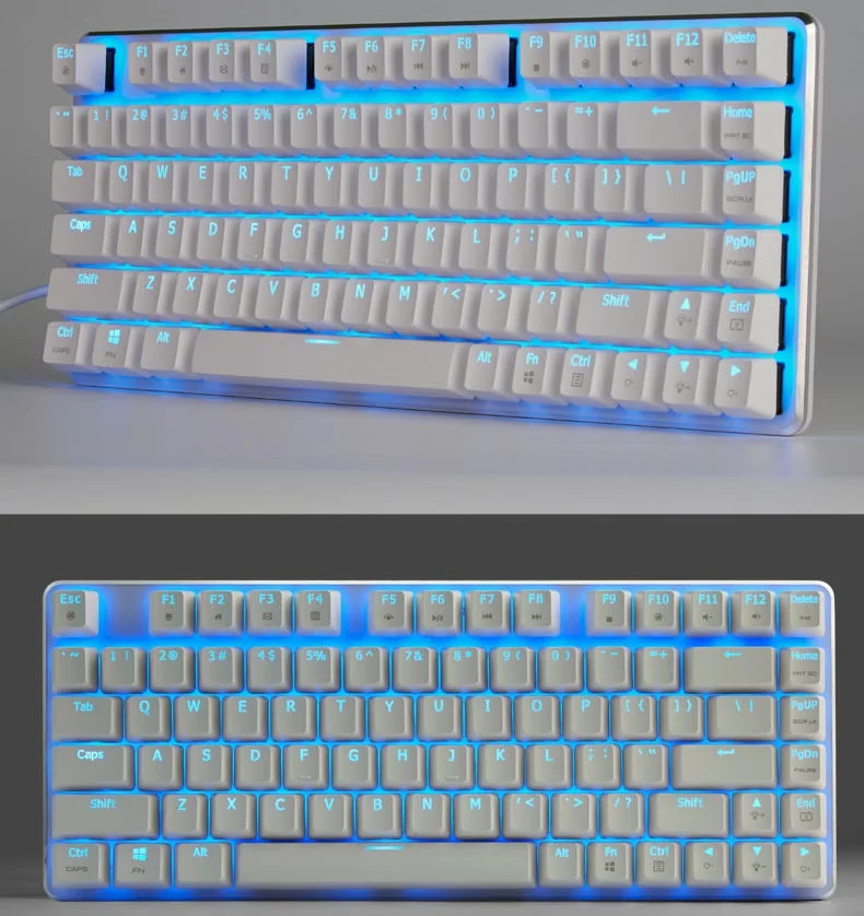 Все новые Magicforce 82 ключ USB проводной с подсветкой эргономичная Механическая игровая клавиатура Gateron/Cherry переключатели; Ice-Blue подсветка