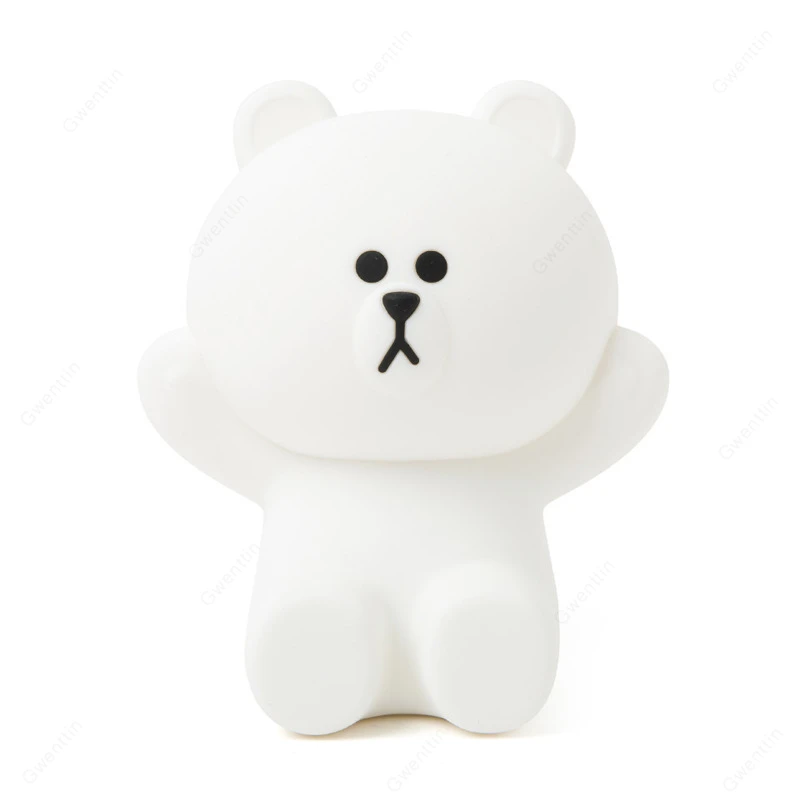 Brown Bear Line Friends детские ночные светильники медведь коричневый Банни Кони лампа «кролик» для детских подарков спальня светодиодный USB сенсорный силиконовые ночные светильники - Испускаемый цвет: Brown Bear