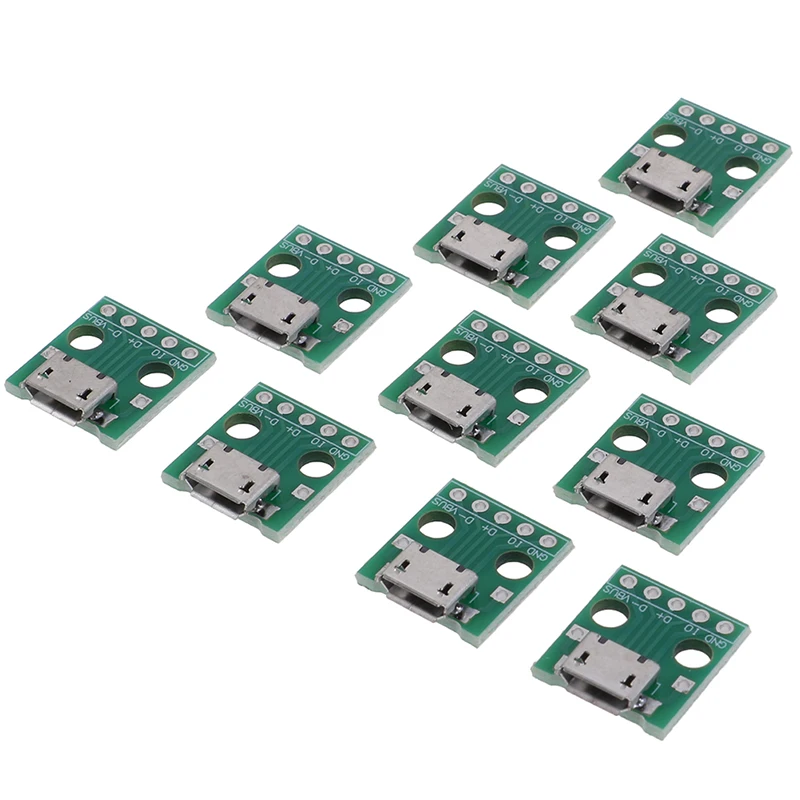 10 шт. MICRO USB Для DIP адаптера 5Pin гнездовой разъем плата преобразователя