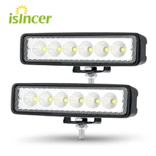 2 шт. Spotlight Наводнение 12 В 18 Вт автомобилей светодиодный свет бар свет работа бар лампы вождения Туман offroad Внедорожник 4WD автомобилей Лодка Трактор для BMW