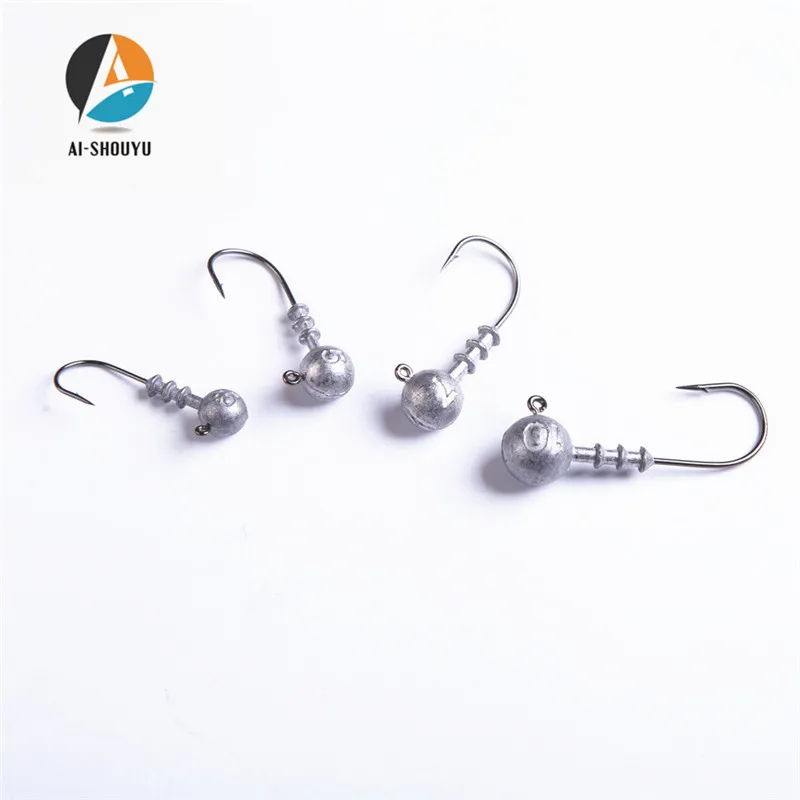 

AI-SHOUYU 5Pcs/Lot Crank Jig Head Hook 3.5g 5g 7g 10g Fishing Hook Lead Jig Lure Hard Baits Soft Worm Fishing Tackle Accessories