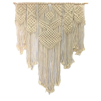 

Elegant Macrame Bohemian Tapestry Wall Hanging Chic Geometric Art Handicrafts Woven Tapestry for Home Living Room Decoration