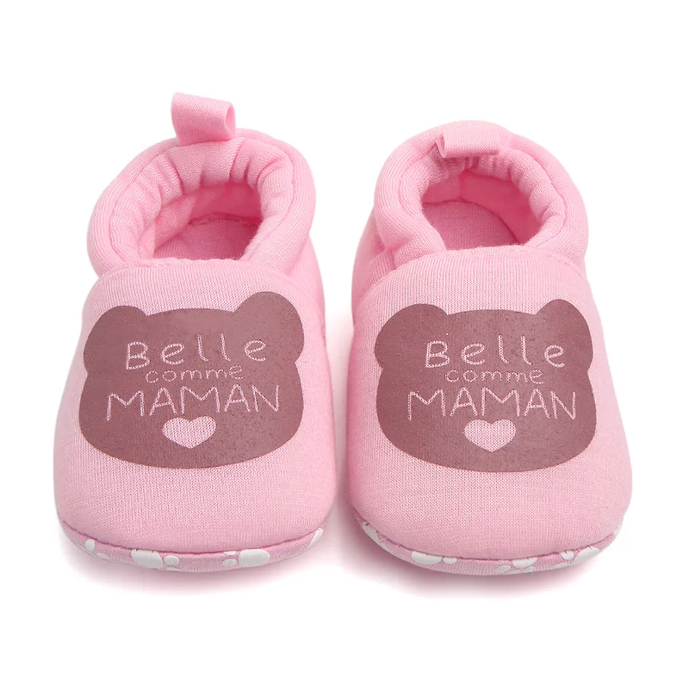 Милые туфли для малышей; обувь для малышей; мягкие комнатные туфли на плоской подошве с круглым носком - Цвет: Pink