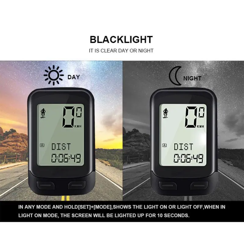 

Wireless Bicycle Driving Computer Large Screen Waterproof Luminous Mountain Bike Speedometer Speed Stopwatch Five Languages