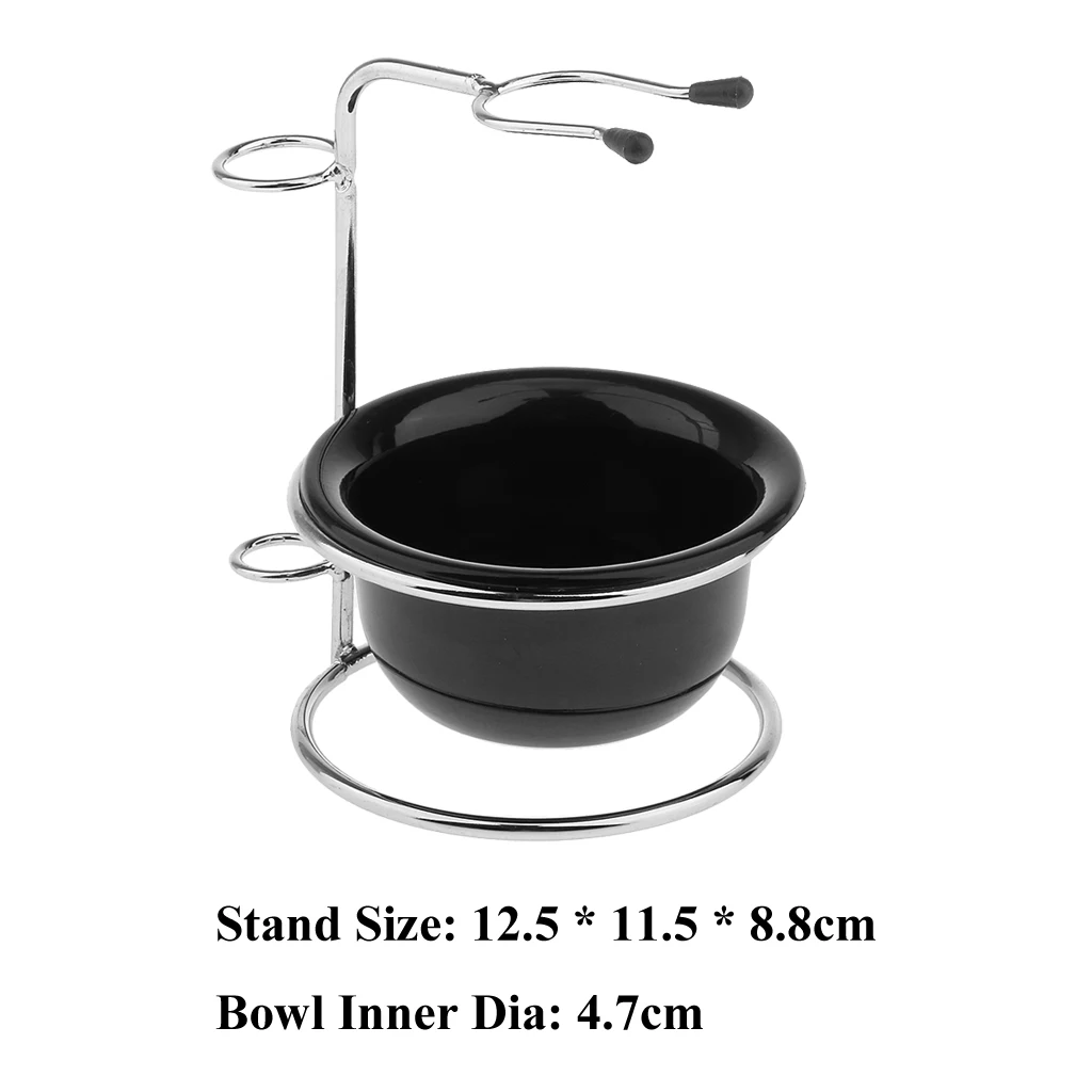 2pcs Shave Set for Men Shaving Stand with Soap Bowl Set - Fits for Most Brushes for Home Barber Shop Hotel Use