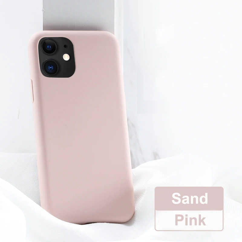 Sand Pink Официальный жидкий силиконовый чехол для iPhone X, 7, 8, 11 Pro Max, 6 S, 6 S Plus, чехол с логотипом для iPhone XS MAX, XR, X, задняя крышка - Цвет: Sand Pink