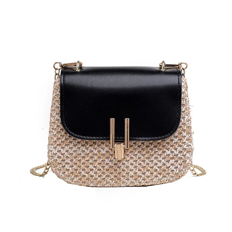 

2019 Fashion Cheap Price Mulit Style Straw+pu Bag Handbags Women Summer Rattan Bag Handmade Woven Beach Circle Bohemia Handbag