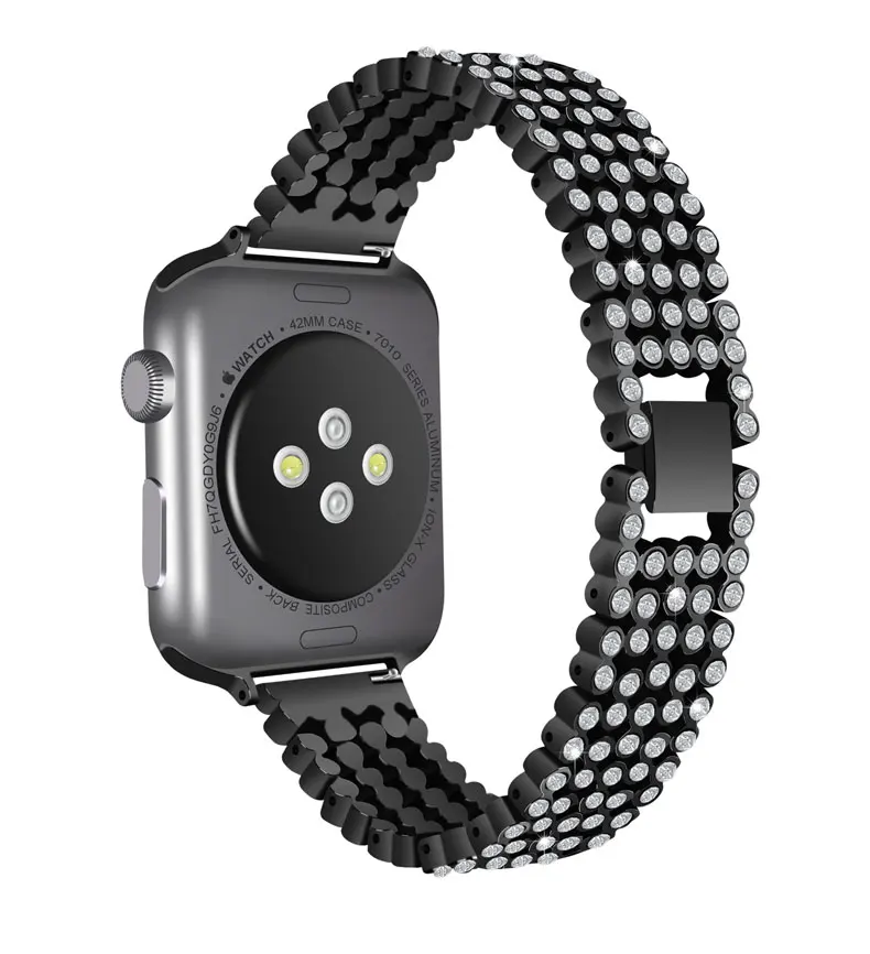 Для Apple Watch ремешок 40 мм 44 мм 38 мм 42 мм Женский Алмазный ремешок для iWatch серии 5 4 3 2 1 браслет ремешок из нержавеющей стали браслет