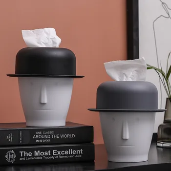 

Plastic Tissue Box New Brand Modern Hat Man Cover Paper Home Car Napkins Holder Case Home Organizer Decoration Tools
