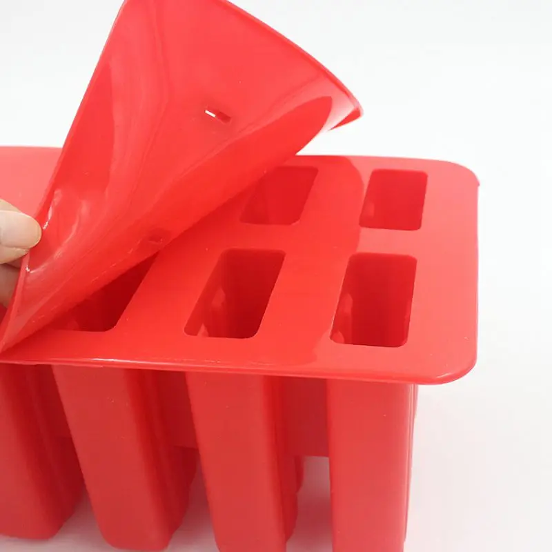 SDFC-силикагель Форма для мороженого формочки для льда в виде фруктового льда лоток шайба формочки для льда в виде фруктового льда 10 с силиконовой форма для выпечки высокого качества красный