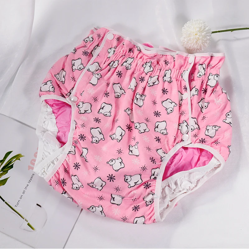 FUUBUU2215-Polar bear-M adult baby diaper adult baby plastic pants for babies pants onesie abd l