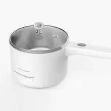 Многофункциональный 600 Вт кухонный горшок белый маленький Электрический горшок с пароваркой с длинной ручкой приборы для студенческого общежития