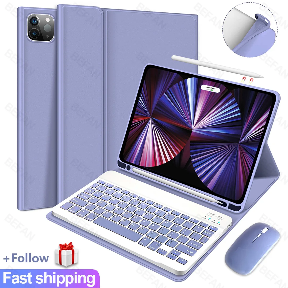 Чехол с клавиатурой для iPad 7-го 8-го поколения чехол 10 2 Pro 11 2021 Air 4 2020 9 7 3 10.5 мышью |