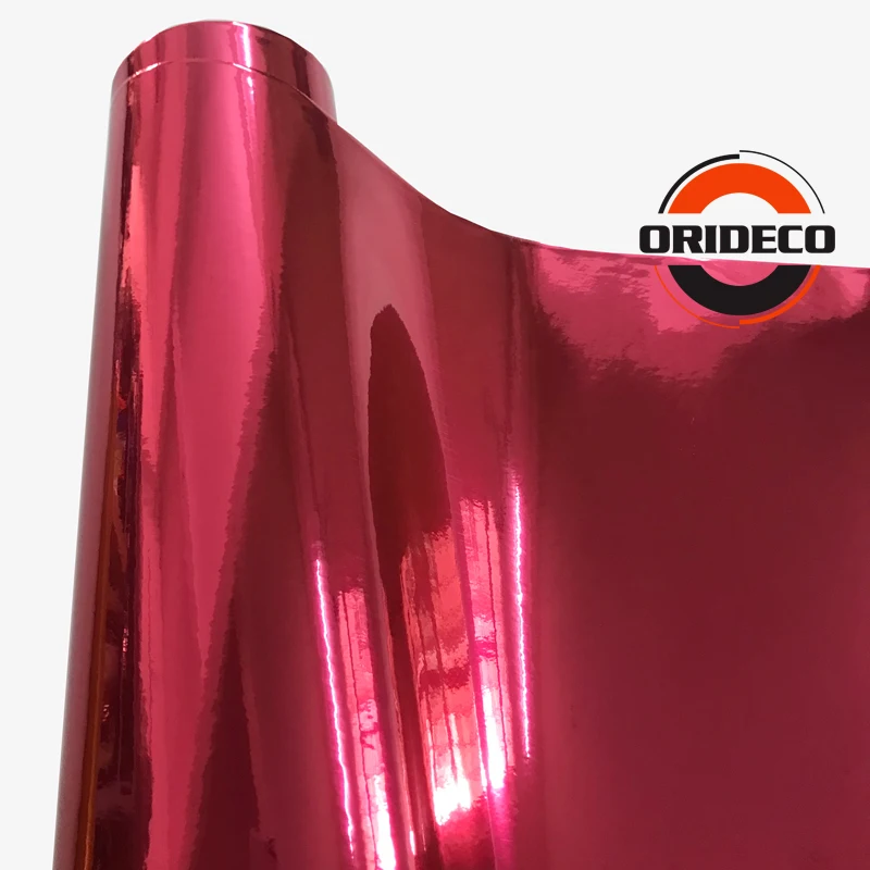 10/20/30/40/50*152CM High Stretchable Orange Chrome Air Bubble Free Mirror Vinyl Wrap Film Sticker Emblem Car Bike Motor Cover