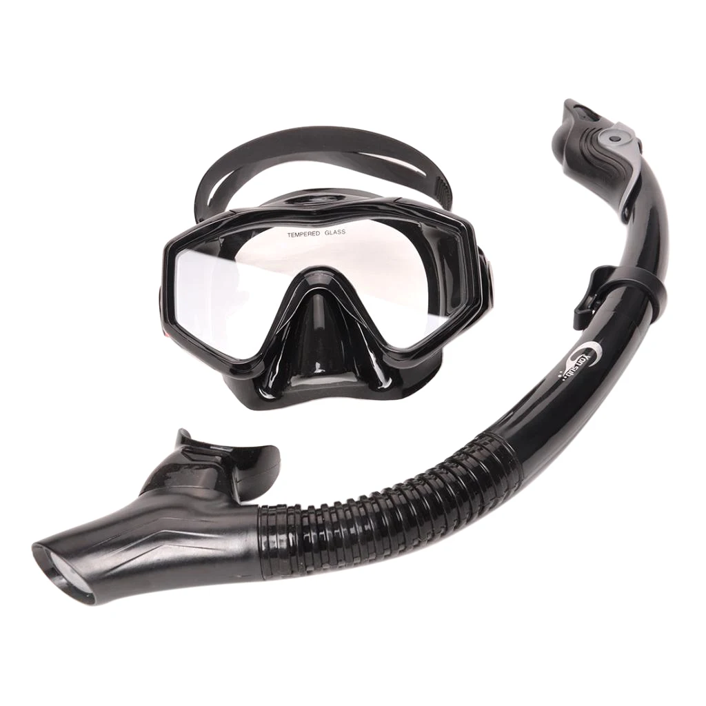 Dry Snorkel Mask Set Professional Divers Gear Goggles Breath Tube Spearfishing Diving Swimming Snorkeling Gear Kit