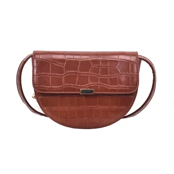 

Fashion Crossbody Bags For Women Bag Female 2019 Autumn New Crocodile Pattern Saddle Bag Wild Shoulder Messenger Bag PU Leather
