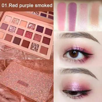 

New 18 Colors Nude Glitter Eyeshadow Palette Rose Desert Pearl Waterproof Eye Shadow Gold Eye Makeup Cosmetic TSLM2