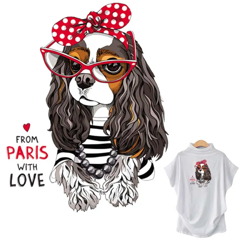 papier Concreet Armoedig Leuke Parijs Hond Thermische Transfer Milieuvriendelijke Streep Wasbare  Kleding Stickers Diy T shirt Patches Transfer Ijzer Op T shirt|Lappen| -  AliExpress