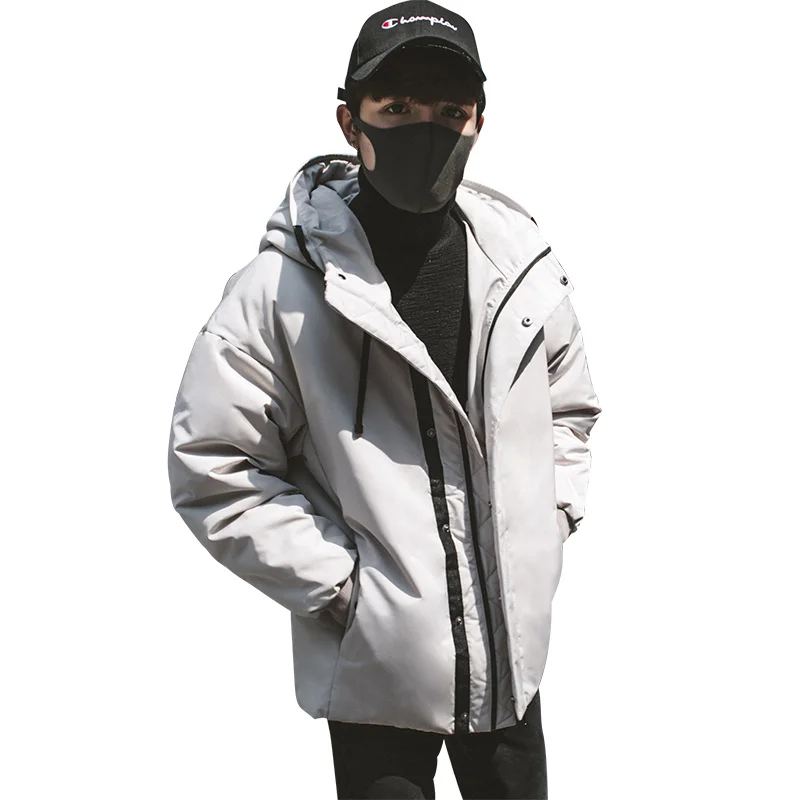 Single Road Down Jacket Men Casual Fashion Winter Jacket for Men Hooded Windbreaker Duck Coat Male Outwear Warming Coat Man - Цвет: Beige Down Jacket