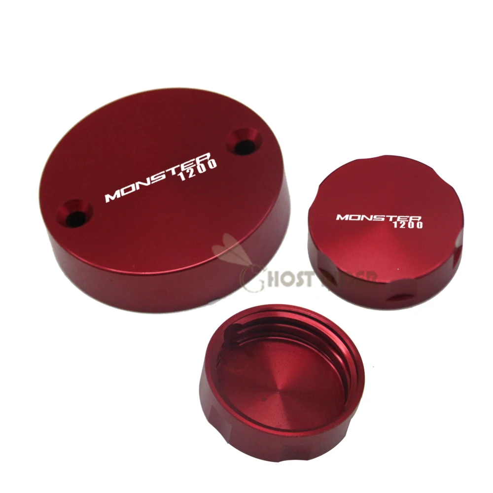 

For DUCATI Monster 1200/S/R Front Brake Clutch & Rear Brake Fluid Reservoir Cover Cap laser Logo ( Monster 1200)
