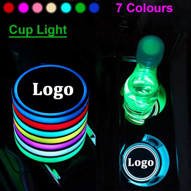 

2pcs Car LED Light Cup Holder Automotive USB Colorful Atmosphere Lights Drink Holder For Alfa Romeo Stelvio Giulia 156 166 GTV
