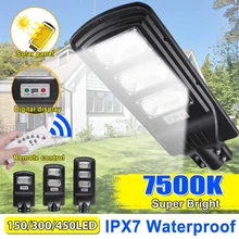 150/300/450 светодиодный солнечный светильник на открытом воздухе цифровой солнечный светильник радар движения PIR Сенсор настенный светильник Timming солнечный светильник для сада