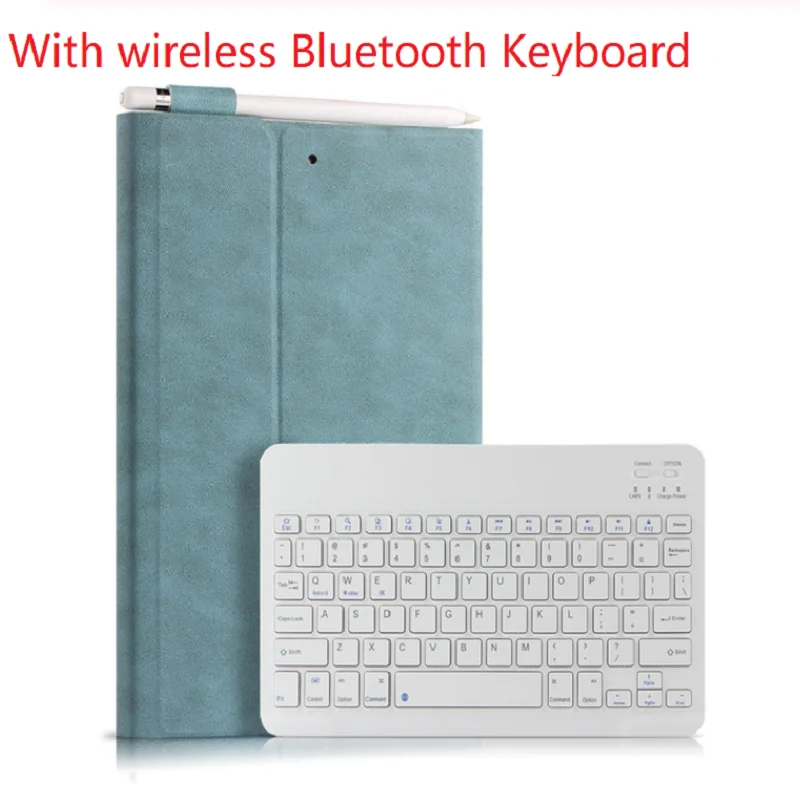 white keyboard Чехол для Ipad 9,7 Ipad 5 6 Air 1 Air 2 9," планшет, защитная Беспроводная Bluetooth клавиатура, полиуретановая подставка, чехол+ ручка - Цвет: white keyboard