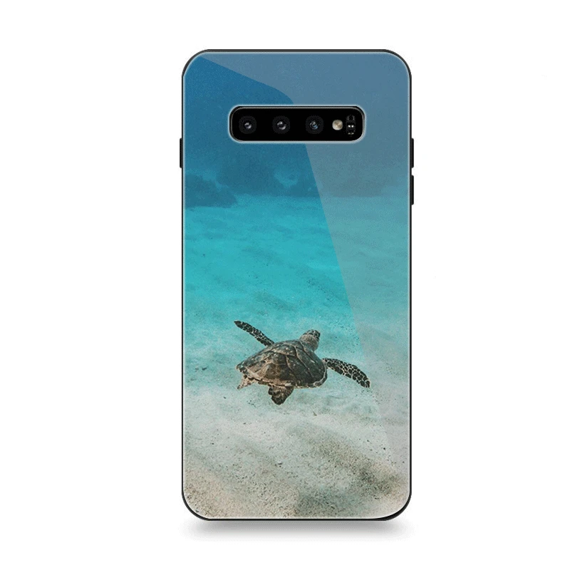 Мобильный чехол для телефона Стекло для samsung A10 A20 A30 A40 A50 A60 A70 S7 край S8 Plus Note 8 9 S10 крышка морская черепаха цвета морской волны - Цвет: G1