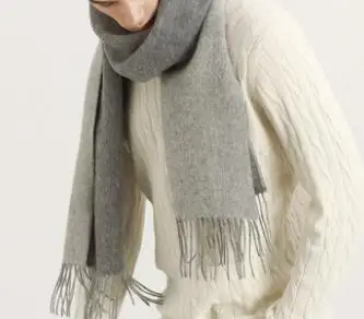 light grey Модный брендовый зимний шарф для женщин, дизайнерские пашмины шали и шарфы для мужчин, маленький клетчатый шарф, мягкие платки с кисточками, однотонные, любовь - Цвет: light grey