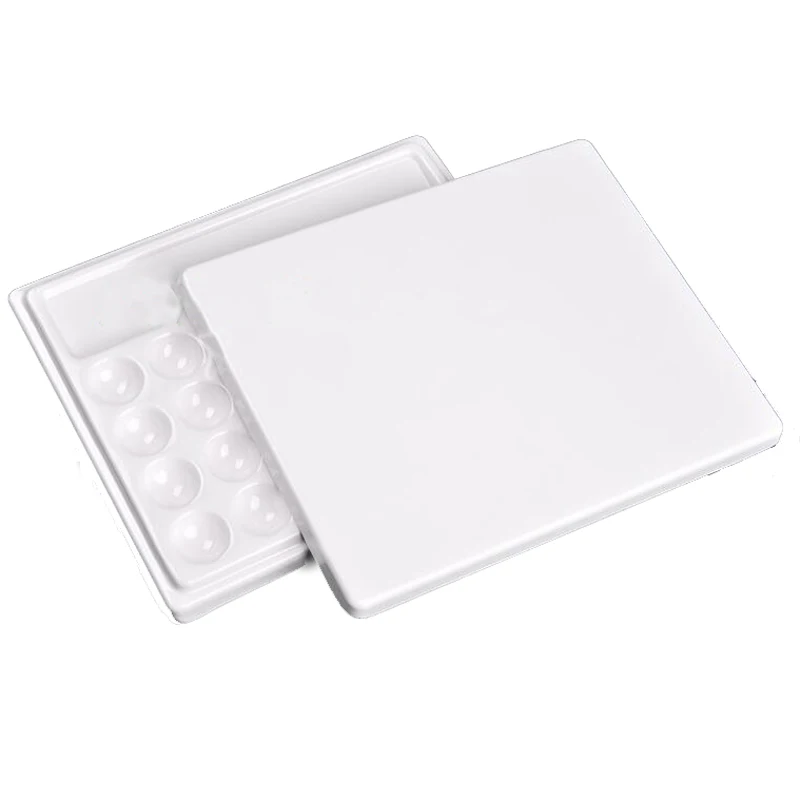 Dental lab 28 Slot resin material Palette mixing plate stain powder mixing tool with cover