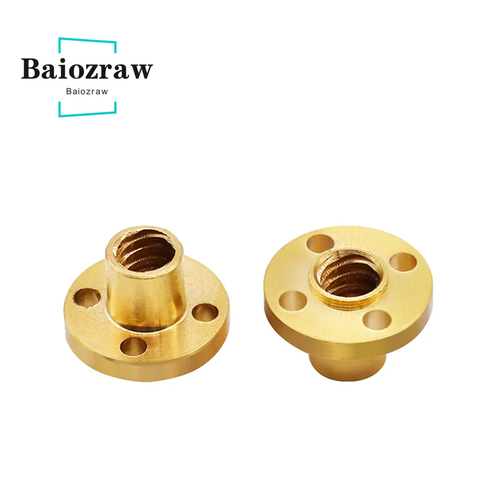 

3D Printer Parts T8 Screw Nut Pich 2mm Lead 2mm 4mm 8mm Brass Nut High Precision 1pcs