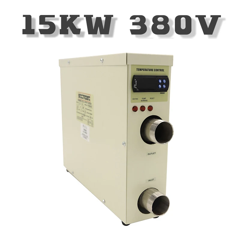 60KW высокой мощности Портативный энергосберигающий Электрический плавательный водонагреватель для бассейна 36kw 40KW 45KW 50KW 55KW снаряжение для бассейна - Цвет: 15KW 380v