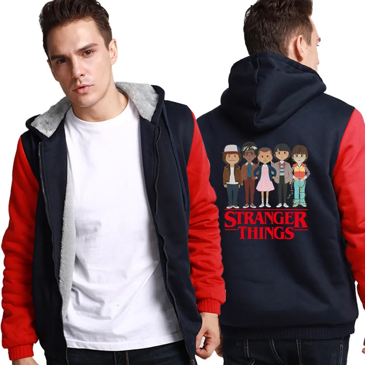 

Stranger Things Winter Thick Hooded Jacket Zipper Hoodie Scania sweatshirt Style Casual Thicken zipper coat M-4XL