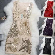 Элегантные винтажные сексуальные платья с блестками размера плюс, цветочный женский топ, черные, синие, Красные Короткие Дешевые коктейльные платья, коктейльные платья