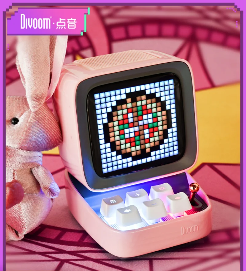 Divoom DITOO Plus Pixel Bluetooth Wireless Speaker Dark colorful Mechanical Retro Computer Model Smart Speaker Alarm clock