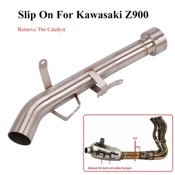 

For Kawasaki Z900 Motorcycle Exhaust System Escape Modified Z900 Scooter Stainless Steel Middle Link Pipe Tube Replace Catalyst