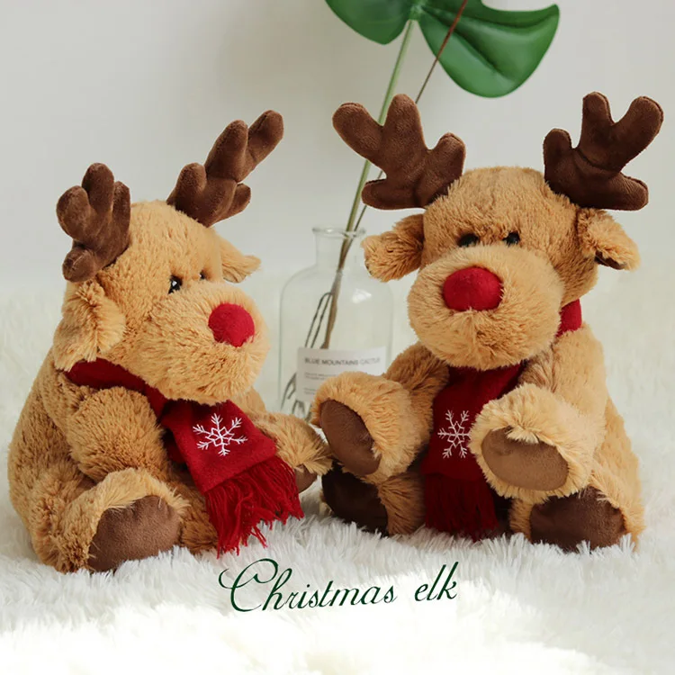 Новая креативная кукла лося плюшевая игрушка Moose для рождества чучела Wapiti праздничный подарок для детей 29 см