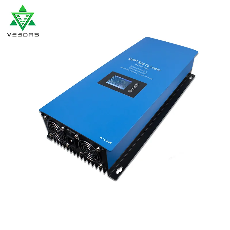 2000W MPPT Wind Power Grid Tie Inverter Pure Sine Wave With Limiter Sensor Dump Load 45-90VDC 230V For wind turbine Generator