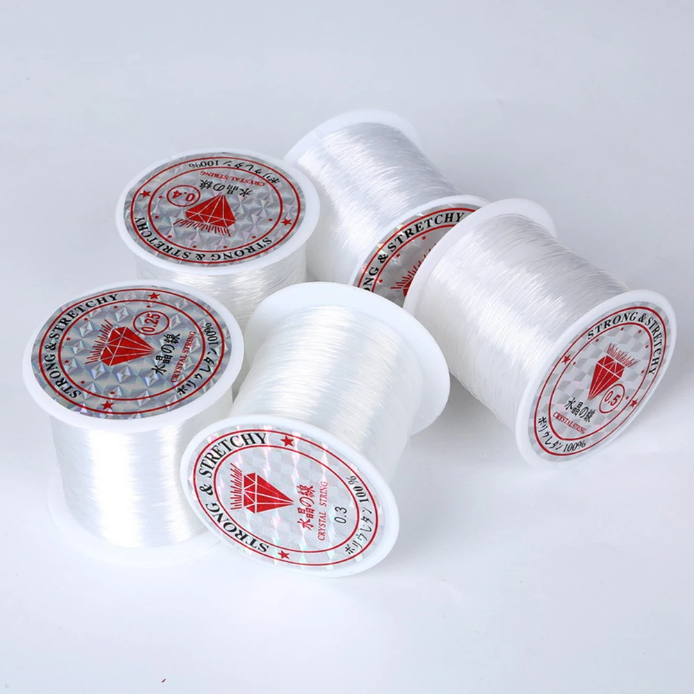 100-20meter 0.2-0.6mm Transparent Non-Stretch Strong Fish Line Beading  Crystal Rope Nylon Wire