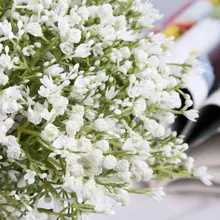 Искусственные Детские Гипсофилы, свадебные букет невесты, цветы с атласной лентой для украшения дома, вечерние украшения