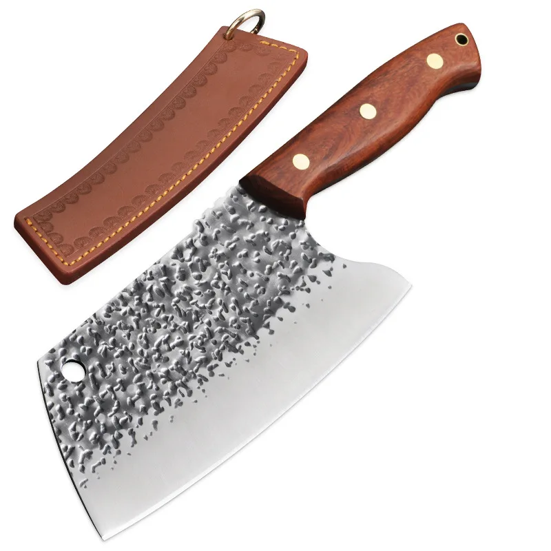 Профессиональный нож из высокоуглеродистой стали, нож для мясника, кованый китайский нож, нож для мяса, кухонные ножи